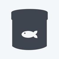 icono de comida de pescado enlatada - estilo de glifo - ilustración simple, trazo editable vector