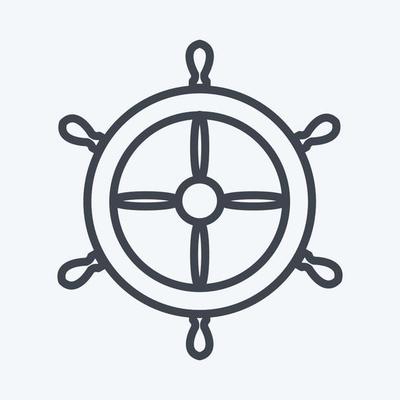 Icon Ship Wheel - Line Style - Simple illustration,Editable stroke