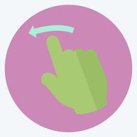 Icon Three Fingers Left - Flat Style - Simple illustration,Editable stroke vector