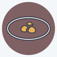 Icon Dumpling Soup - Color Mate Style - Simple illustration,Editable stroke vector