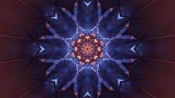 eine leuchtende 3D-Darstellung von 4k uhd 60 fps Kaleidoskop Ornament video