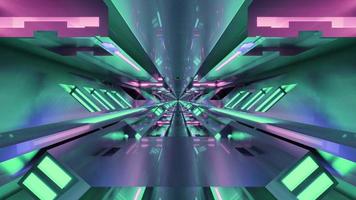 A 3D illustration of 4K UHD 60FPS bright neon passage video