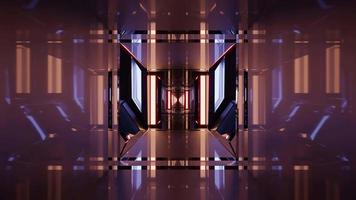 eine 3D-Darstellung von 4k uhd 60fps Glas-Neon-Tunnel