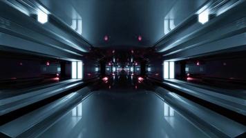 uma ilustração em 3D de um túnel escuro 4k UHD 60fps com lâmpadas de néon video