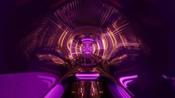 3d illustration of 4k UHD 60fps metallic glowing tunnel video