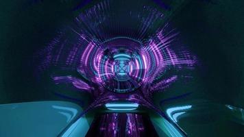 3d illustration of 4k UHD 60fps illuminated neon corridor video