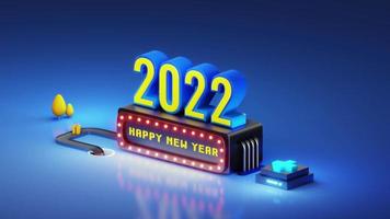 Happy new year 2022 with looping animation video