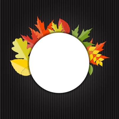 Shiny Autumn Natural Leaves Background. Vector Illustration