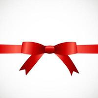 Gift Card with Red Ribbon and Bow. Vector illustration