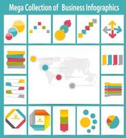 colección de plantillas de infografía para la ilustración de vector de negocio