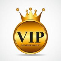 vector vip miembros solo signo de oro, plantilla de etiqueta