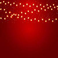 Christmas and New Year Background with Luminous Garland Vector