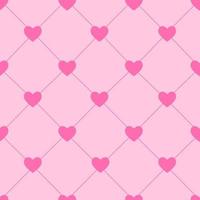 Valentines Day Seamless Hearts Pattern Vector Illustration