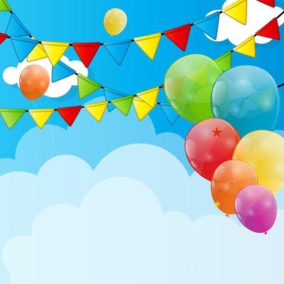 Color Glossy Balloons Background Vector Illustration