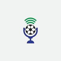 podcast de fútbol deportivo vector