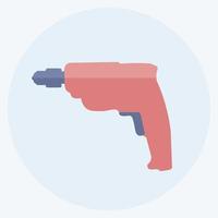 Icon Drill Machine 1 - Flat Style - Simple illustration,Editable stroke vector