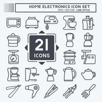 Icon Set Household 1 - Line Style - Simple illustration,Editable stroke vector