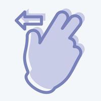 Icon Two Fingers Left - Two Tone Style - Simple illustration,Editable stroke vector