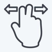 Icon Two Fingers Horizontal - Line Style - Simple illustration,Editable stroke