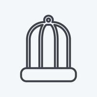 Icon Bird Cage - Line Style - Simple illustration,Editable stroke vector