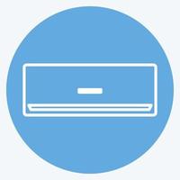 acondicionador de aire icono 1 - estilo ojos azules - ilustración simple, trazo editable vector