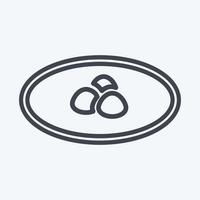 Icon Dumpling Soup - Line Style - Simple illustration,Editable stroke vector
