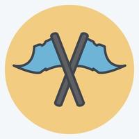 Icon Flags - Color Mate Style - Simple illustration,Editable stroke vector