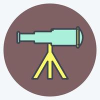 Icon Telescope on Stand - Color Mate Style - Simple illustration,Editable stroke vector