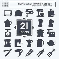 Icon Set Household 1 - Glyph Style - Simple illustration,Editable stroke vector