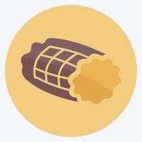 Icon Smoked Ham - Flat Style - Simple illustration,Editable stroke vector