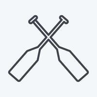 Icon Oars - Line Style - Simple illustration,Editable stroke vector