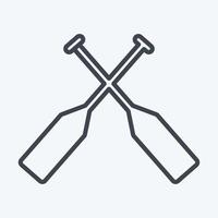 Icon Oars - Line Style - Simple illustration,Editable stroke vector