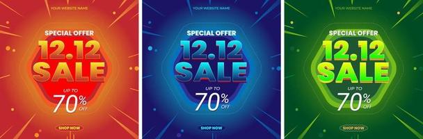 Set of 12 12 shopping day sale poster vector