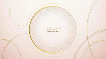 Luxury abstract gold circles lines on pink rose background