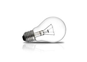 Classic glass bulb with filament with E27 base photo