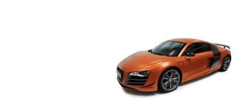 Fast luxury sporty red and orange car