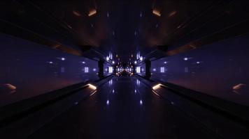 3d illustration of 4K UHD illuminated dark tunnel photo