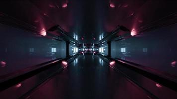 3d illustration of 4K UHD illuminated futuristic tunnel photo