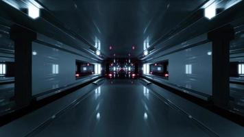 Ilustración 3d del túnel de ciencia ficción oscura 4k uhd foto