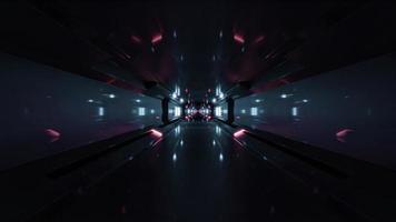 3d illustration of 4K UHD sci f tunnel with lights photo