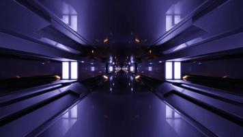 3d illustration of 4K UHD glowing futuristic corridor photo