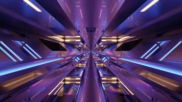 Glass neon tunnel 4K UHD 3D illustration photo