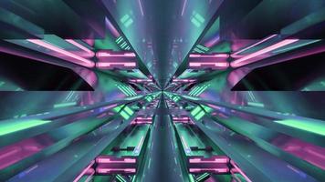 3d illustration of 4K UHD futuristic glowing tunnel photo