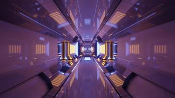 3d illustration with reflection of lights in 4K UHD tunnel photo
