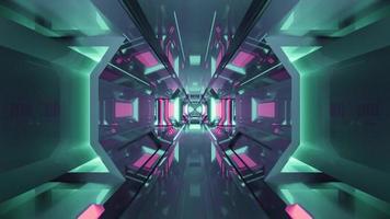 3d illustration with futuristic 4K UHD shiny tunnel photo