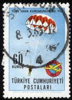 sello postal de la república de turquía. sello histórico de la república de turquía. un sello postal impreso en la república de turquía.