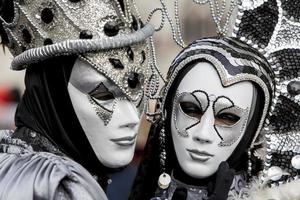 VENICE, ITALY, 2013 - Person in Venetian carnival mask. photo