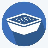 Icon Coleslaw - Long Shadow Style - Simple illustration,Editable stroke vector