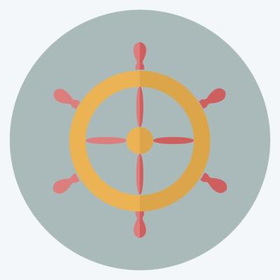 Icon Ship Wheel - Flat Style - Simple illustration,Editable stroke