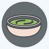 icono de salsa verde - estilo de color mate - ilustración simple, trazo editable vector